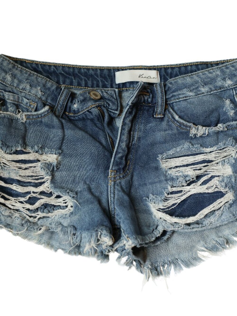 KanCan Estilo Distressed Denim Cutoff Shorts Blue | Size Small